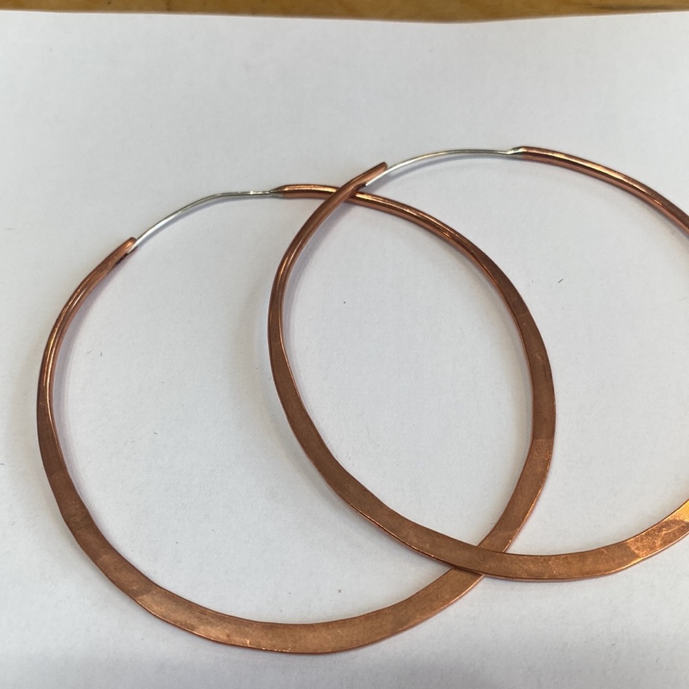 Copper 3 inch Hoop Earrings 🌺NWTs - Picture 2 of 4